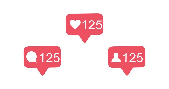 social media notification likes, comments, followers video. social media notification likes, comments, followers background. social media notification likes, comments, followers animation.