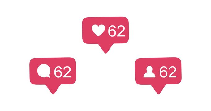 social media notification green screen. social media notification chroma key. social media notification  alpha channel
