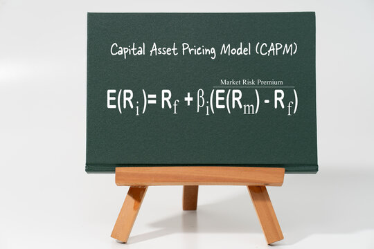 Capital Asset Pricing Model or CAPM Formula on green Chalkboard