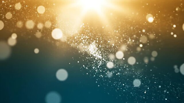 Golden light rays and floating particles ideal for sleek commercial backgrounds and title sequences