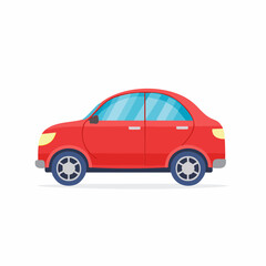 Fototapeta premium Red Sedan Car Illustration