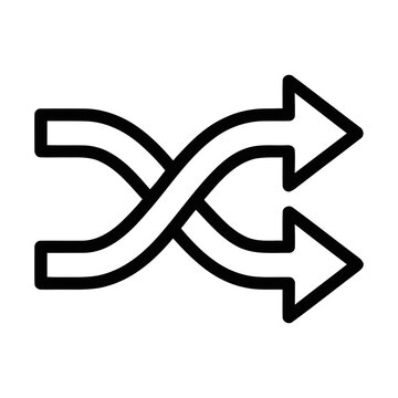 Minimalist Outline Intertwined Arrows Indicating Shuffle or Random Sequence Icon