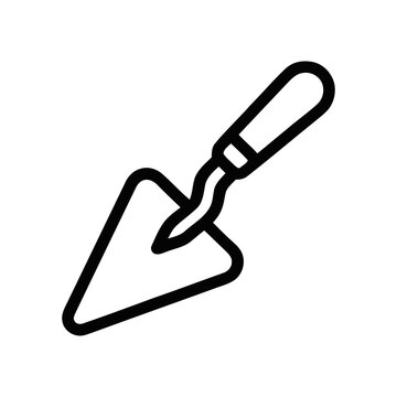Simple Outline Handdrawn Trowel Tool Icon Symbol Illustration