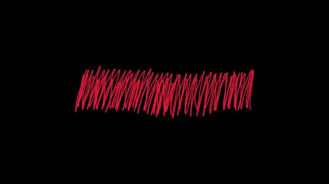 animated of hand drawing red, white and black line on isolated background for cancelation, mark, covering concept, 4k animation