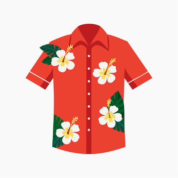 Hawaiian Shirt with Hibiscus Flowers