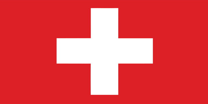 Swiss flag illustration red background white cross symbol