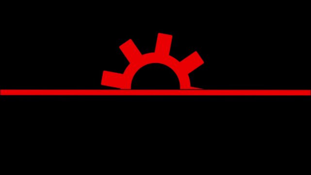 Rotating setting cogwheel animation. Configuration tool. Loop video with alpha channel, . Outline motion graphic