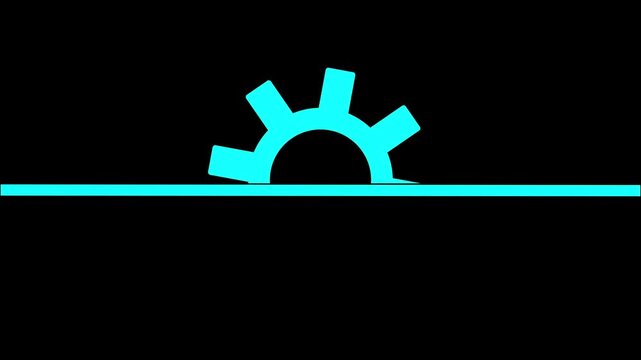 Rotating setting cogwheel animation. Configuration tool. Loop video with alpha channel, . Outline motion graphic