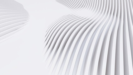 Obraz premium Abstract Curved Shapes. White Circular Background.