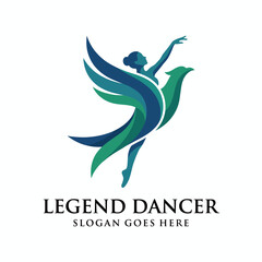 Fototapeta premium This image depicts a graceful dancer with wings, embodying freedom and creativity, captured in energetic hues that evoke movement and passion through dance art.