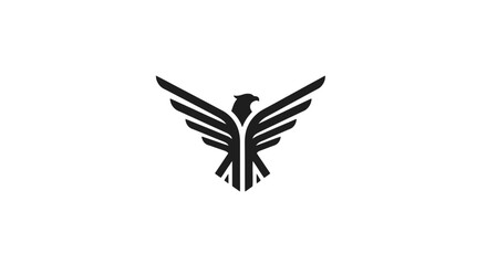 Obraz premium A stylized black bird logo design.