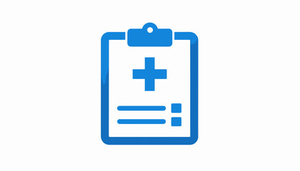 Fototapeta premium Blue vector icon representing a medical report on a clipboard, essential for healthcare documentation, patient records, diagnosis, and treatment plans in digital and clinical settings