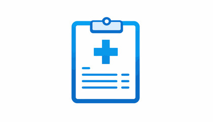 Fototapeta premium Medical Document with a Blue Cross Symbol on a Clipboard, Representing Healthcare and Information