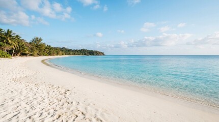 Fototapeta premium Tropical Paradise Beach with Crystal Clear Waters and White Sand