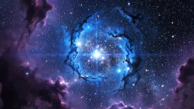 Cosmic nebula with stars and gas clouds representing futuristic concepts and abstract thought