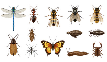 Diverse insect collection a detailed illustration of various bug species © MdRimon