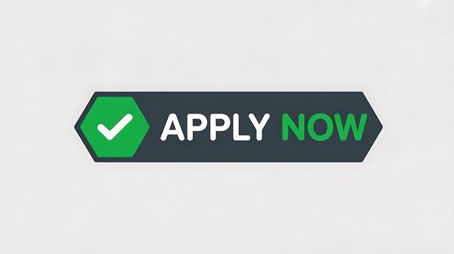 Green apply now button, job application, employment opportunity, recruitment sign