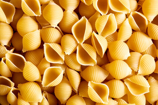 Dried Pasta Shells Horizontal Shot
