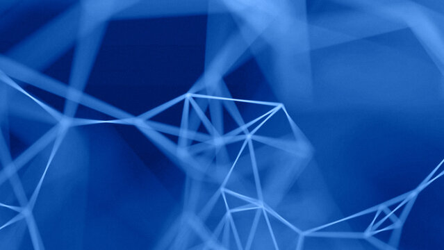 Blue abstract background featuring a 3d cube shape and vector line design for a modern technology business illustration concept