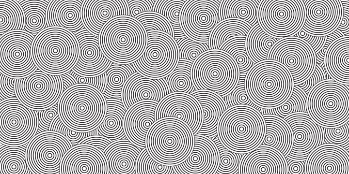 Abstract gold circle lines on dark background. Geometric stripe line art design.