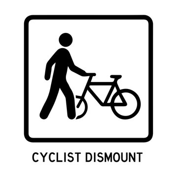 Cyclists dismount sign icon isolated on transparent background svg png
