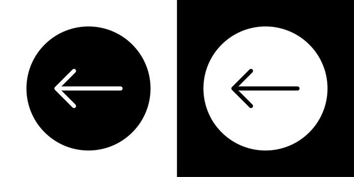 Back arrow icon in solid style representing navigation, return action, previous page access and user interface control concept.