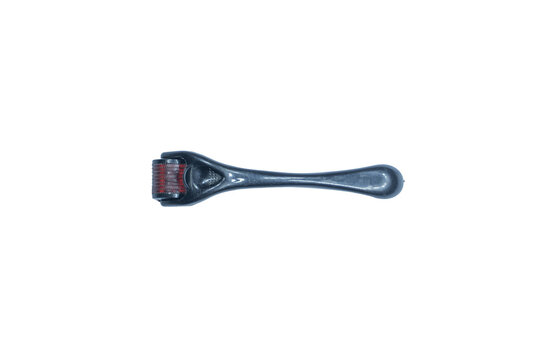 A derma roller, skin care tool, micro-needling device on a transparent background.