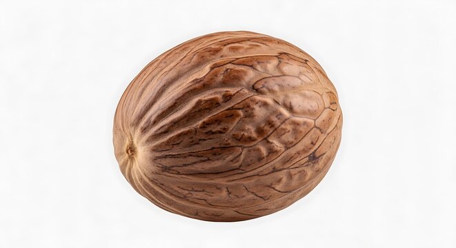 Close-up of a single walnut shell.