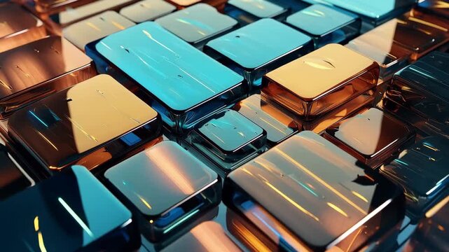 Watch as glass blocks interact with light in various colors. This display shows how reflections change with the time of day. The arrangement captures the beauty of these materials together.