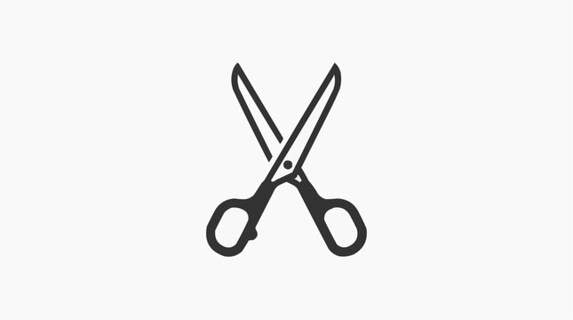 A simple, minimalist vector illustration featuring a pair of scissors, presented in a clean, modern design, ready for a variety of creative and practical applications.