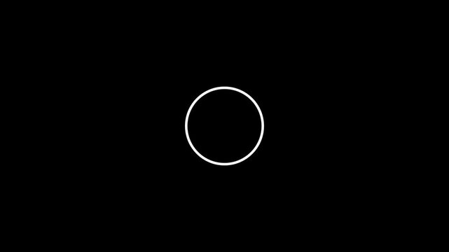 White Circle Outline on Black Background ring loop