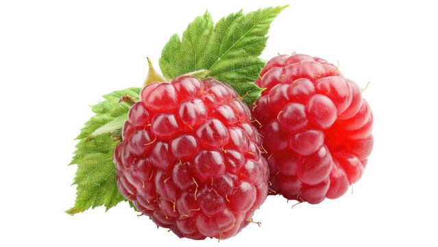 raspberry on white background