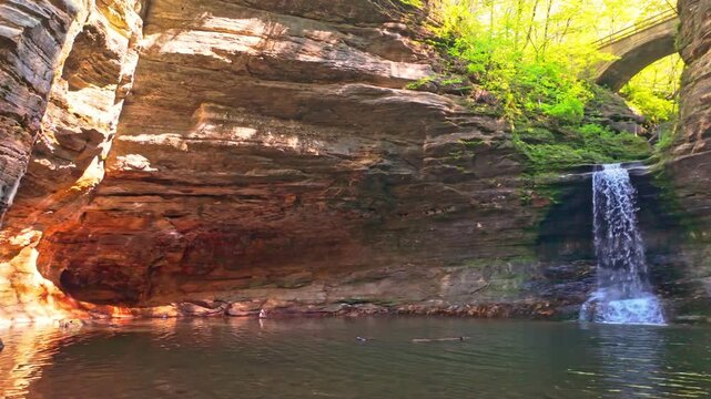 Cascade Falls in Lower Dells Canyon at Matthiessen State Park Illinois