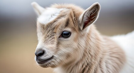 Obraz premium Cute baby goat portrait outdoors.