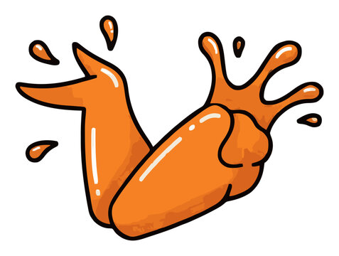 Buffalo chicken wings snack top view illustration. Generative AI