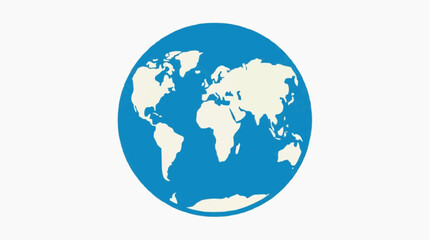 Fototapeta premium An iconic and simple representation of planet earth, rendered with clean lines and bright colors, symbolizing our global community and interconnected world.