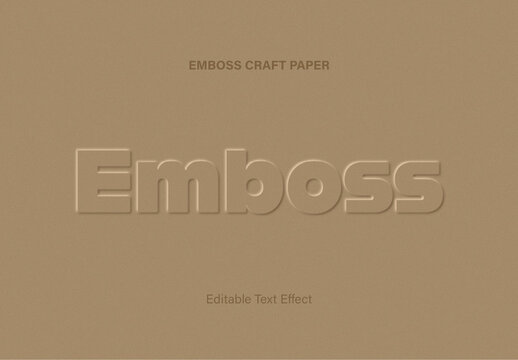 Emboss Craft Paper Text Effect