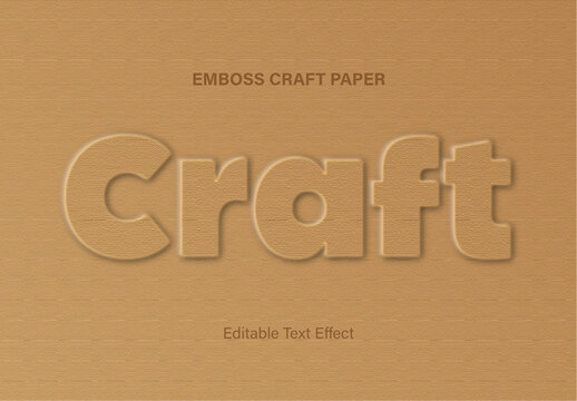 Emboss Craft Paper Text Effect