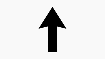 Fototapeta premium A single sleek black arrow points upwards against a crisp backdrop. It represents the concept of direction, progress, and upward movement.