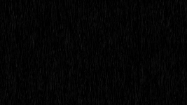 rain on black background with wind . lightened from top, seamlessly looped rain animation, perfect for film, digital composition, projection mapping