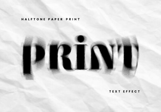 Halftone Paper Print Text Effect