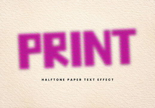Halftone Paper Print Text Effect
