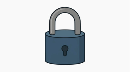 Fototapeta premium A simple illustration of a blue padlock, a symbol of security and protection, stands on its own.