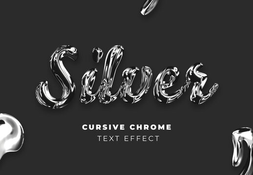 Cursive Chrome Text Effect
