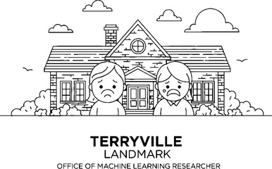 Fototapeta premium Office Landmark Illustration with Research Personnel