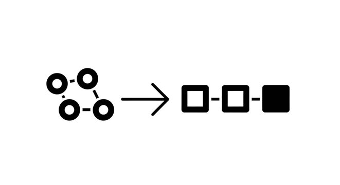 Transformation of circles into squares, a conceptual illustration of change.