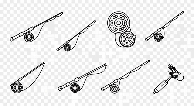 Variety of antique fishing reels.
