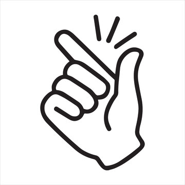 Minimalist icon of snapping fingers gesture