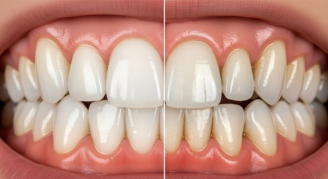 close-up of healthy teeth with missing molar showing dental gap for oral care awareness