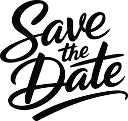 Naklejka premium Save the Date Hand Lettering Typography Wedding Invitation Vector Design